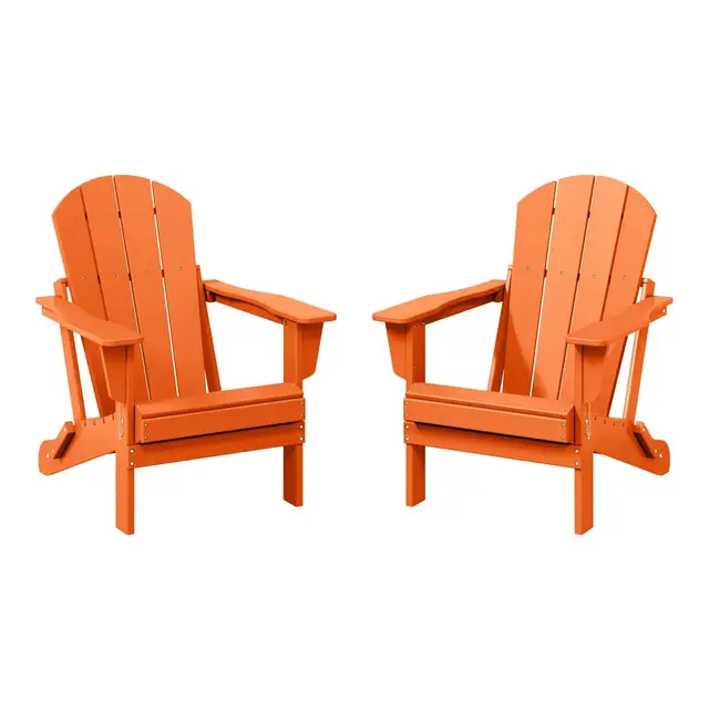 WestinTrends Malibu HDPE Outdoor Folding Poly Adirondack Chair , Orange