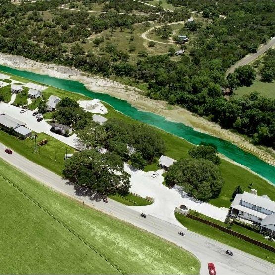 The ariel view of the place overlooking the blanco river