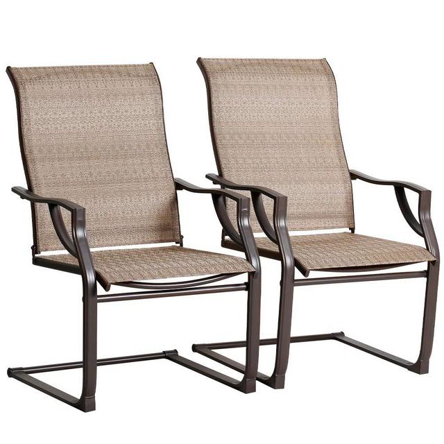 Bali Outdoors All-Weather Spring Motion Teslin Patio Dining Chairs Set of 2 for Outdoor Lawn Garden Backyard