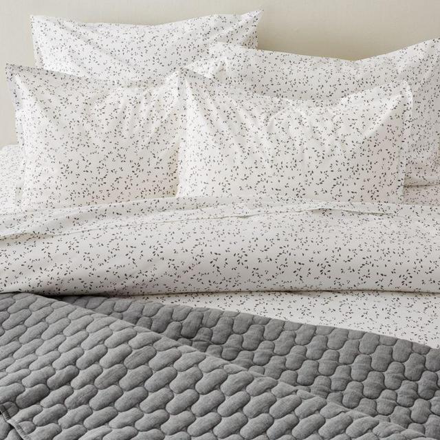 Valeta Grey Organic Printed Duvet Covers and Pillow Shams