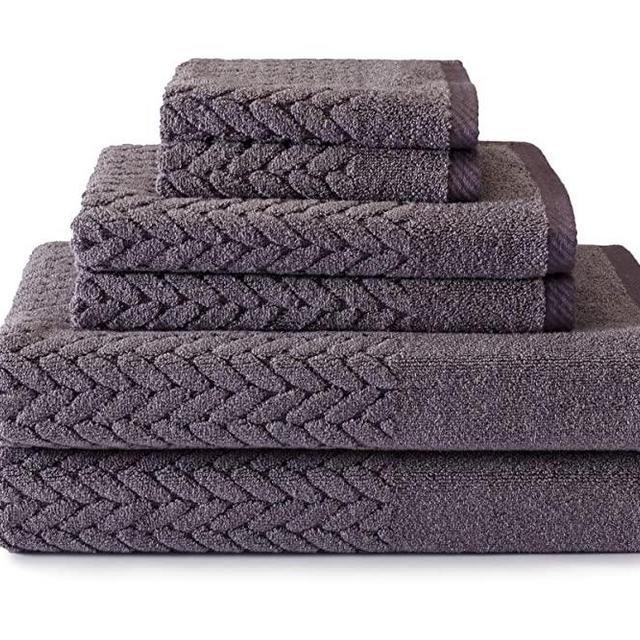 Texere 100% Organic Cotton 6-Piece Towel Set - Luxury Bath Towel (Chestnut, 6-Piece Set, Excalibur) for Her TX-HC263-002-EXBR-R-6