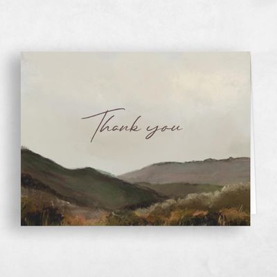 Fall, Brown Wedding Thank You - Montagne Landscape