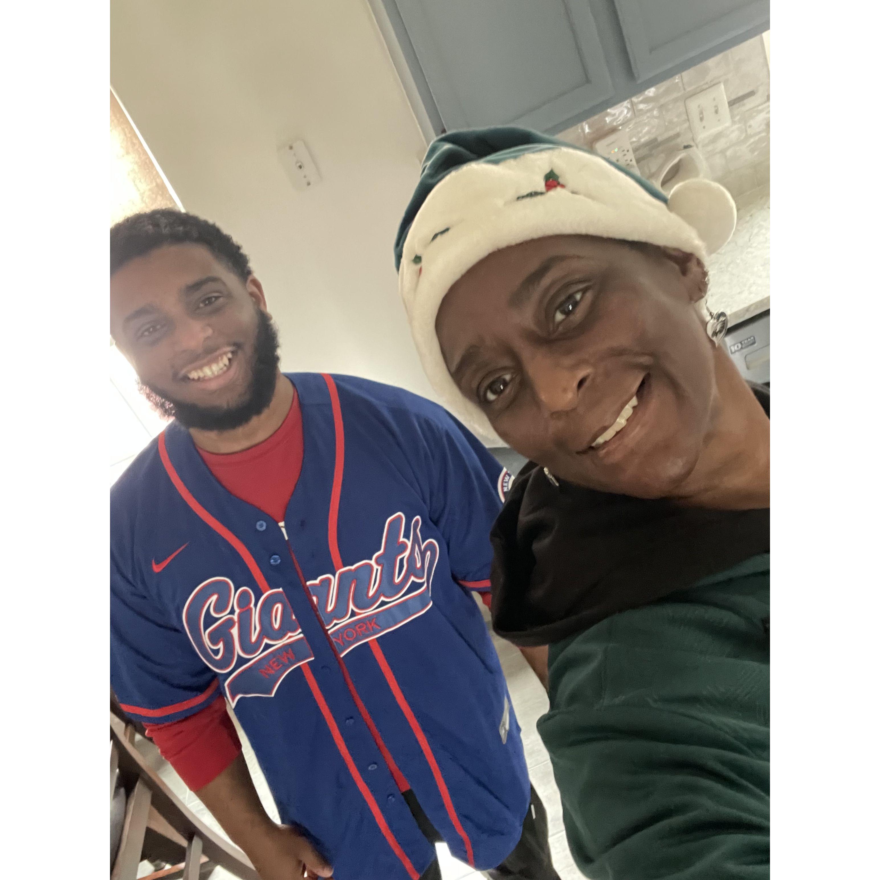 Robert and his mom, Karen, supporting their favorite football teams!