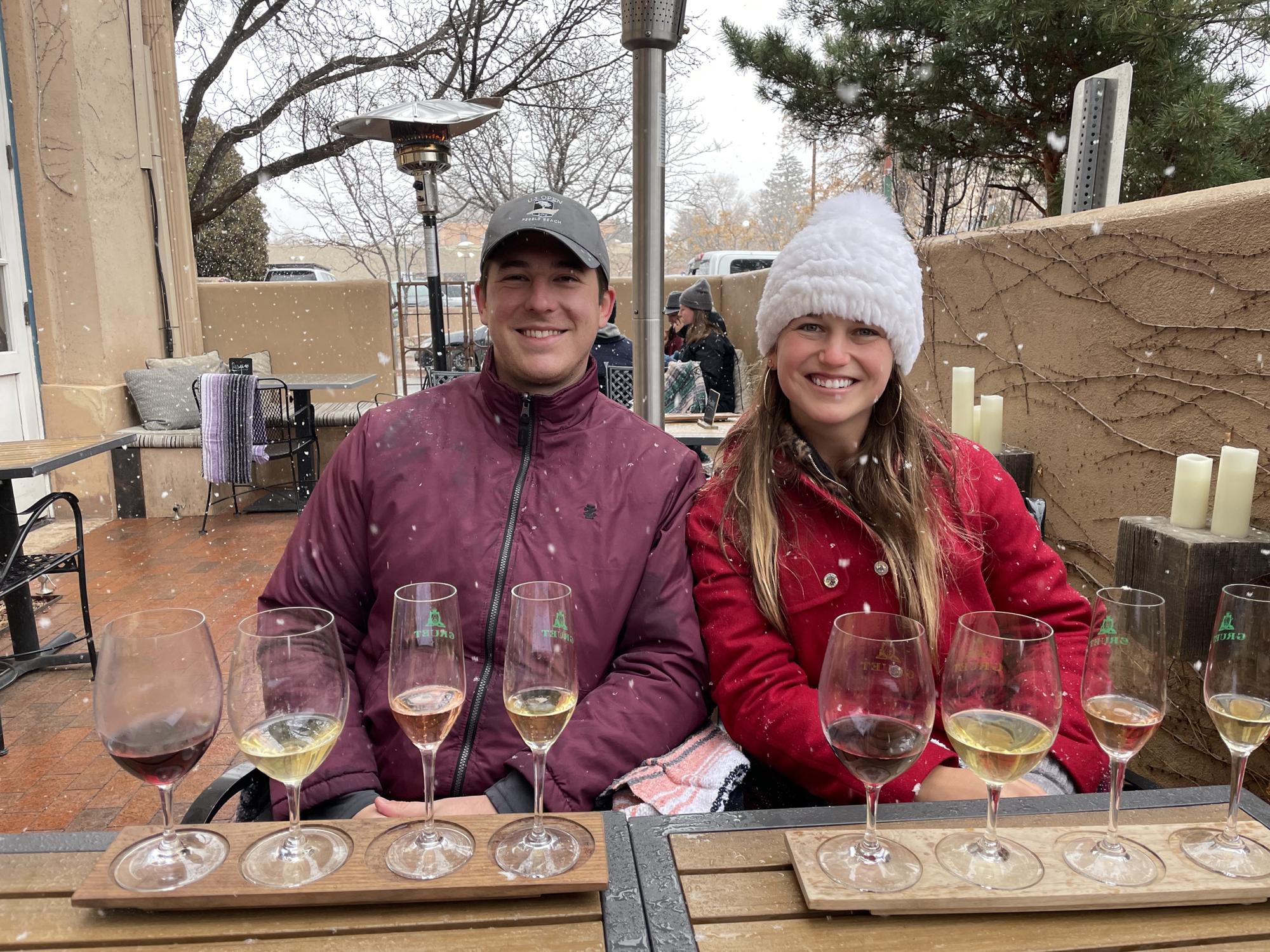 Champagne tasting in the snow New Years Eve in New Mexico 2022-2023