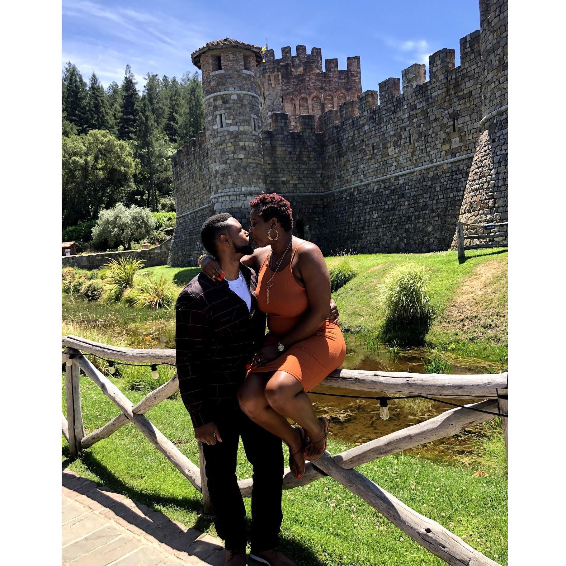 When he took me to a castle in Napa for my birthday a few years ago.