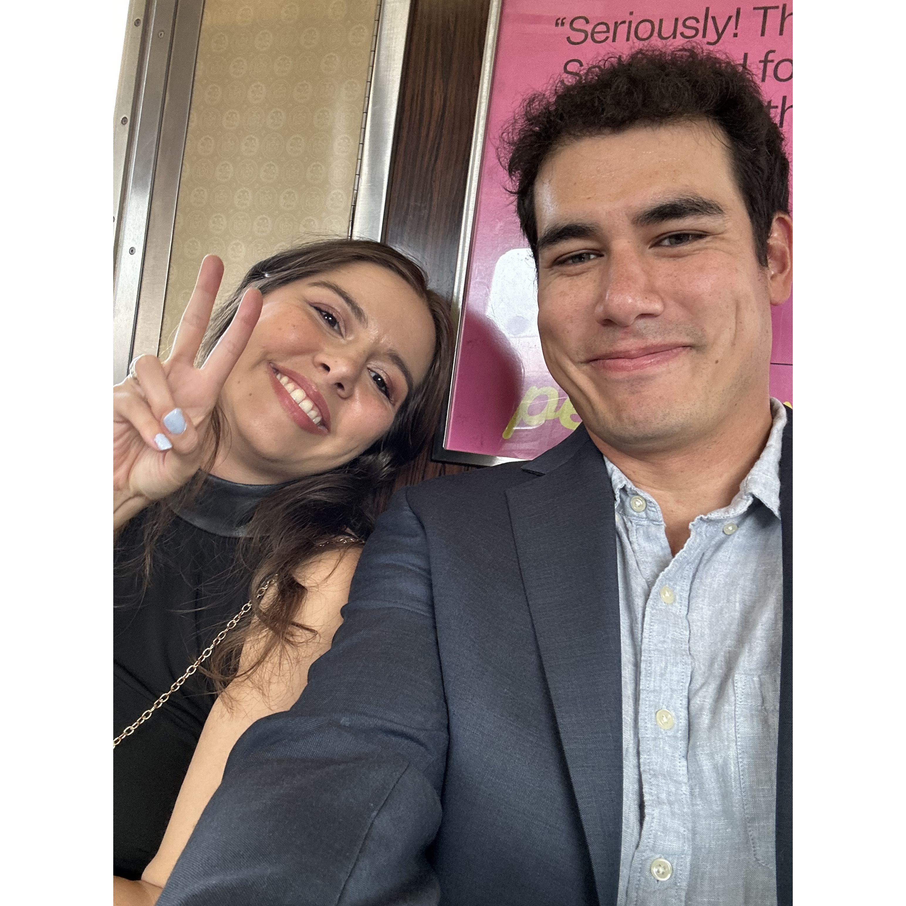 Classic NYC subway selfie