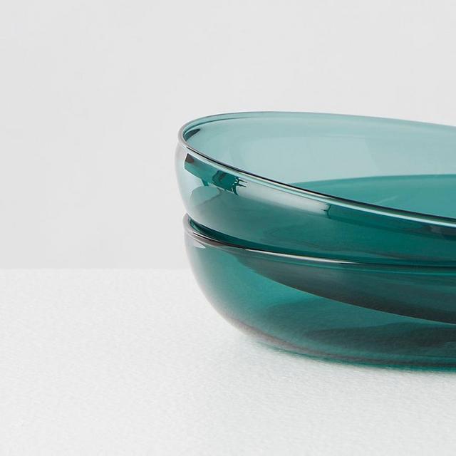 2 GLASS PLATES | TEAL