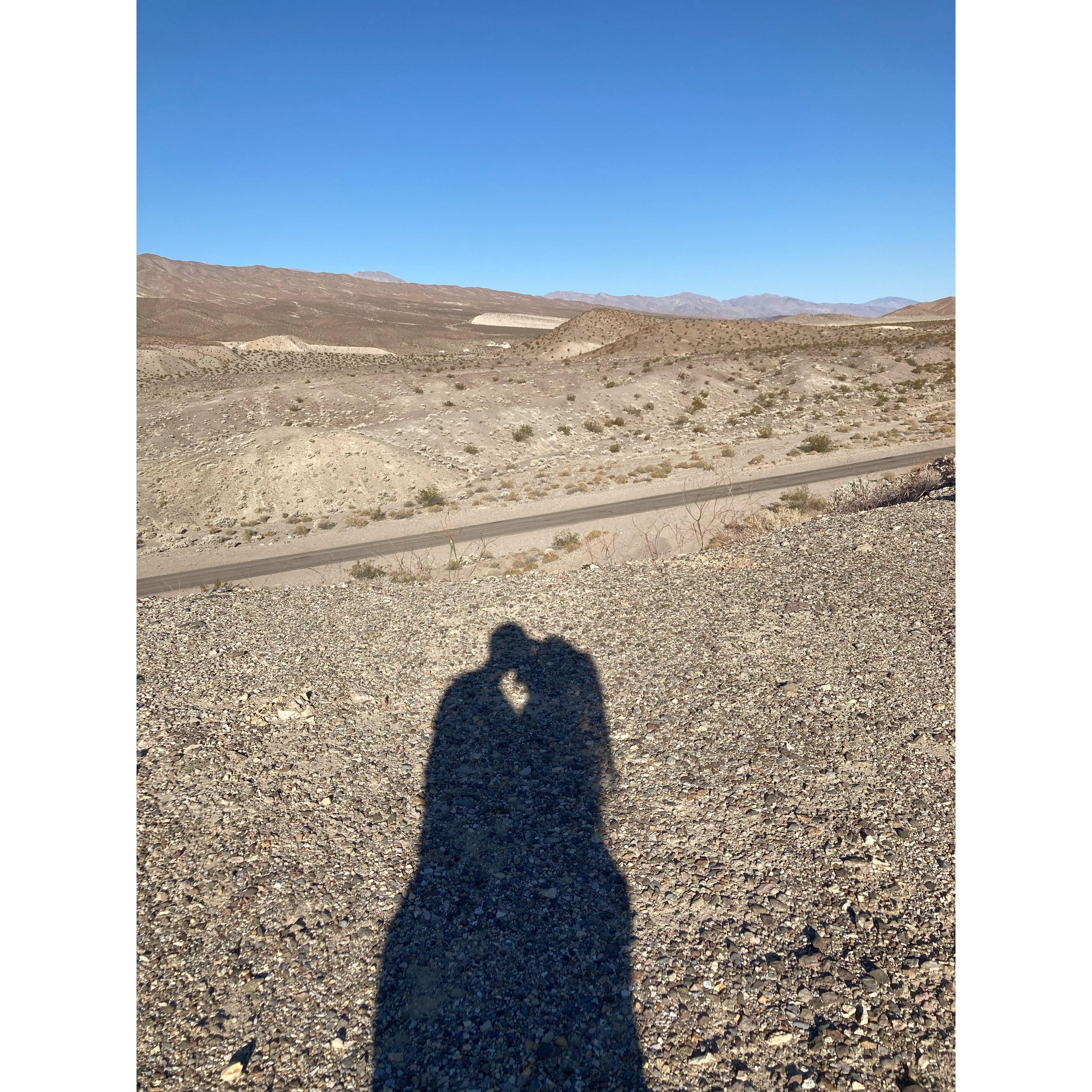 Death Valley National Park; kissing silhouettes