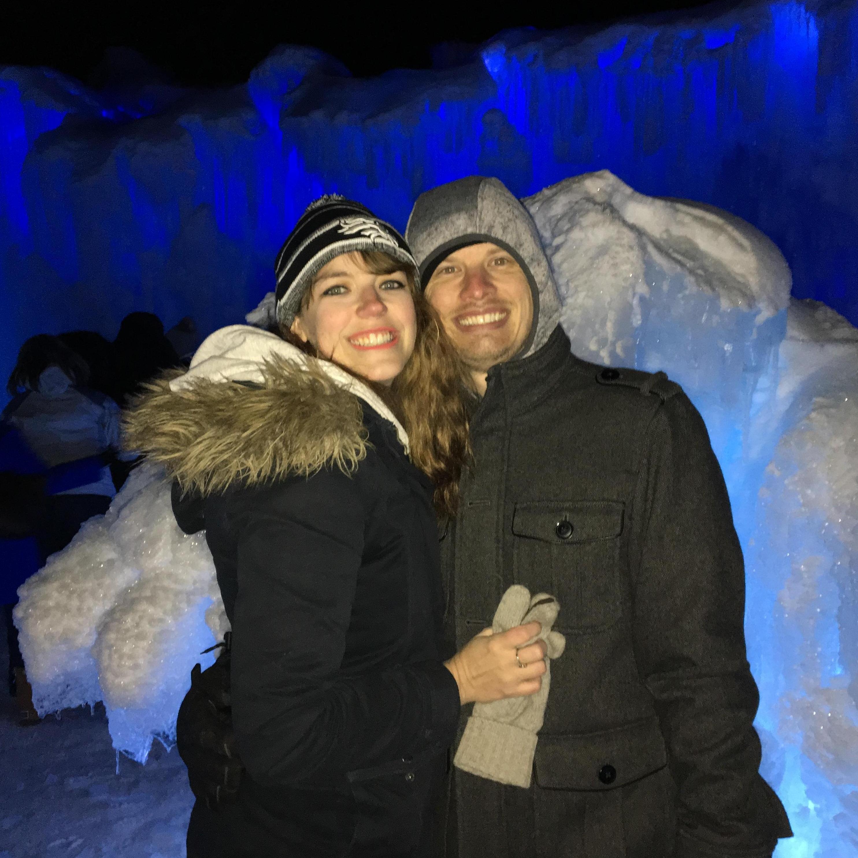 Freezing at the Ice Castles in Dillon Colorado. January 2018