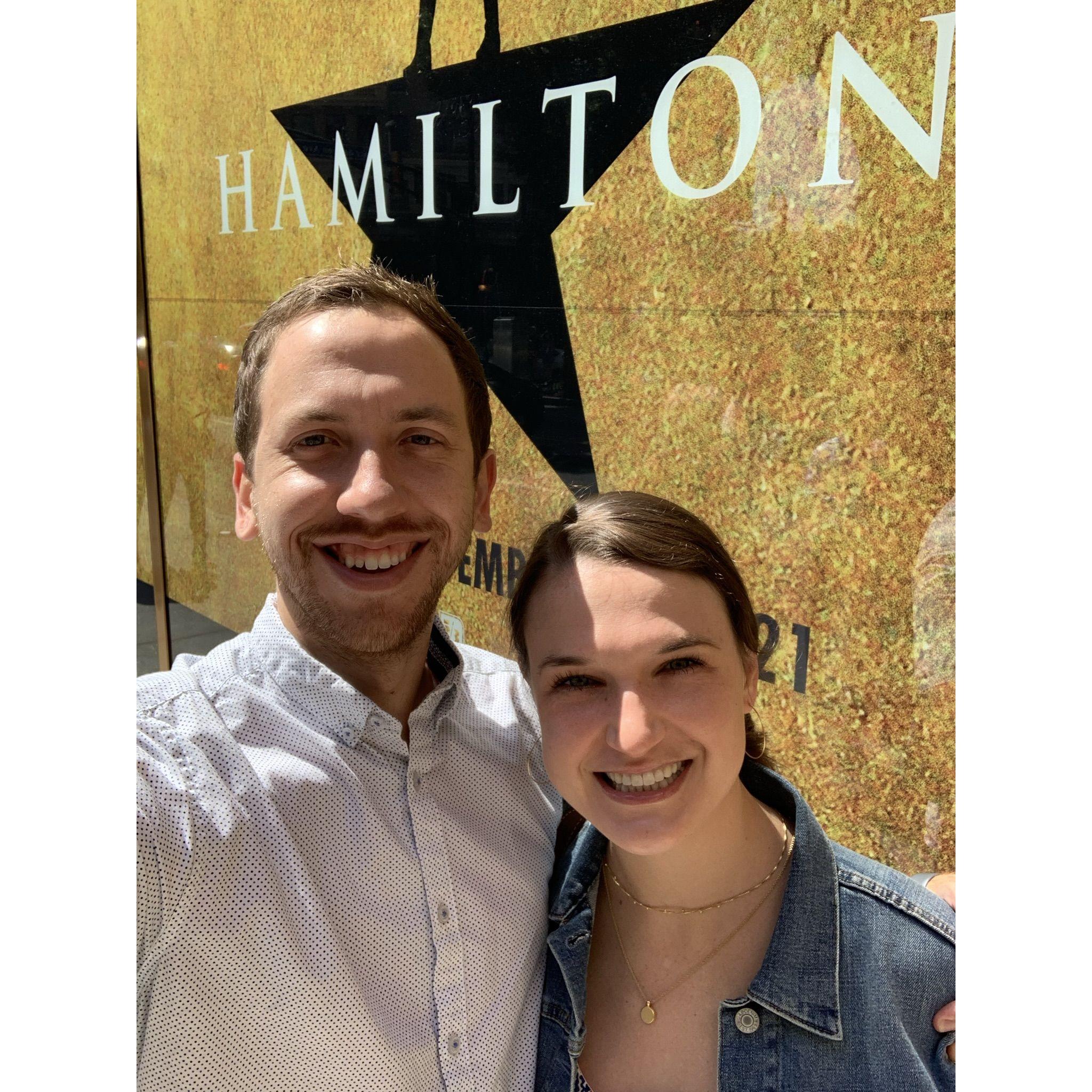 Hamilton! This was Kenny's first musical and he liked it alot!