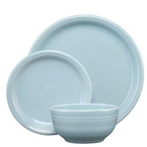 Sky Blue Bistro Coupe 3-Piece Place Setting, Service for 1
