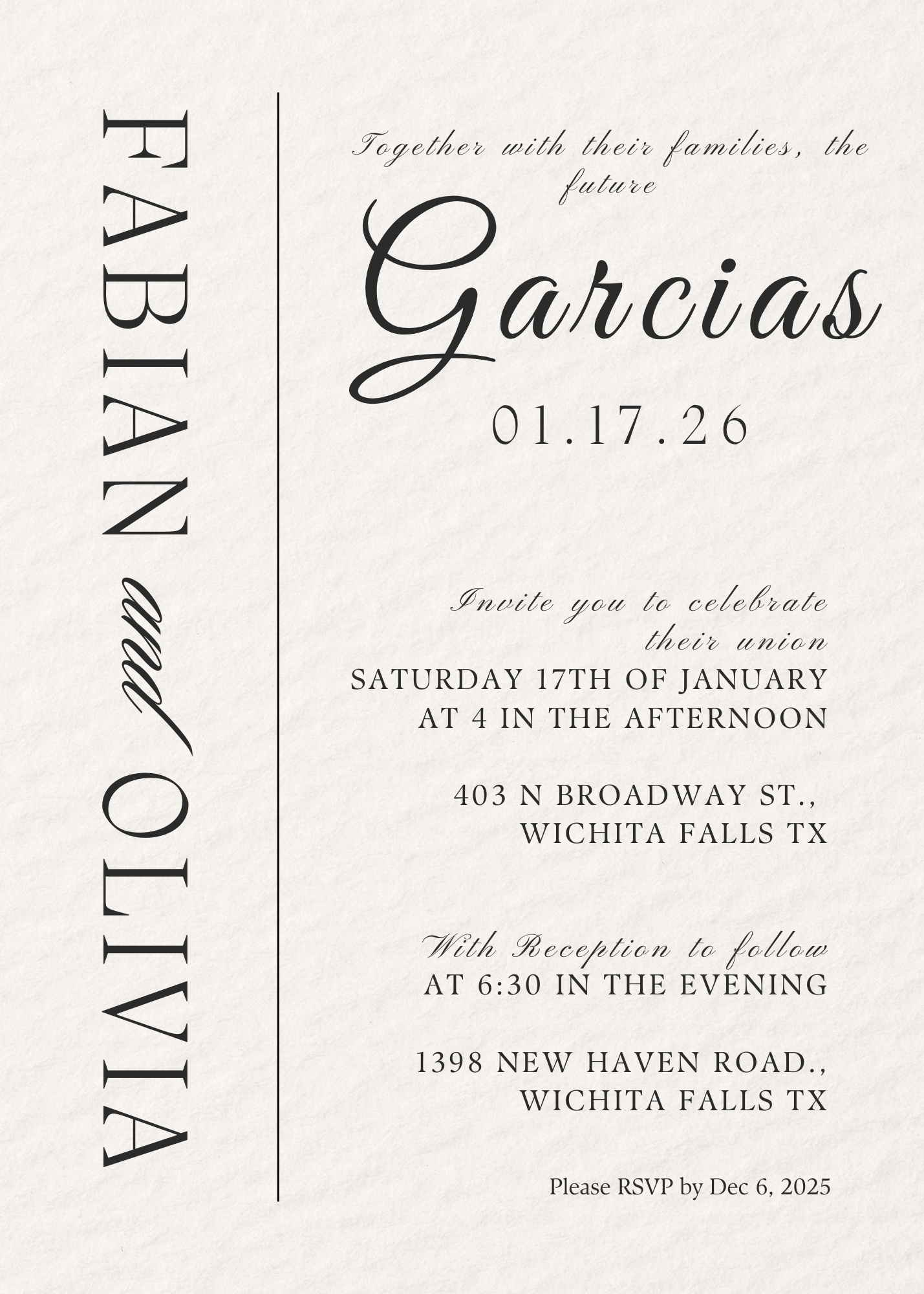The Wedding Website of Olivia Thompson and Fabian Garcia