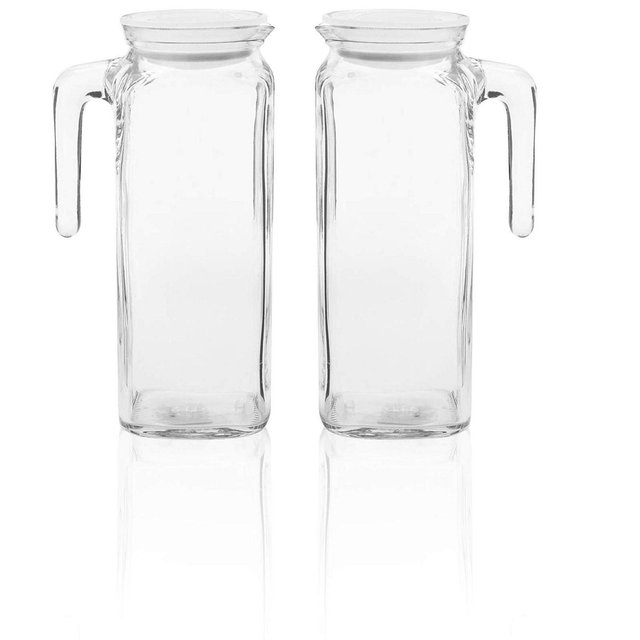 Bormioli Rocco Frigoverre Classic Jug 33.75 oz - with White Lid - Set of 2