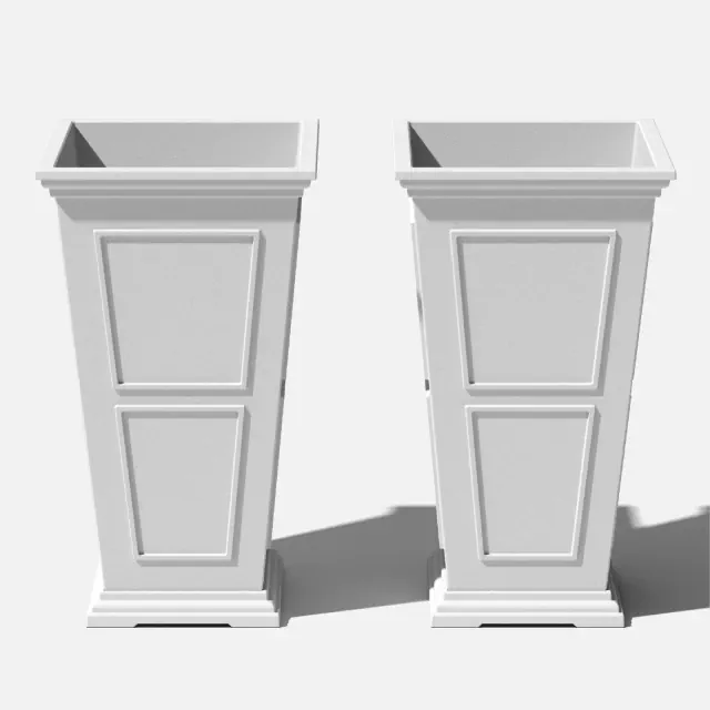 Veradek Brixton Tall 26" Plastic Planter 2-Pack White