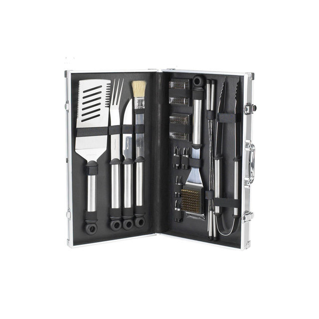 Picnic at Ascot 20 Piece Stainless Steel BBQ Barbecue Grill Tool Set with Aluminum Case