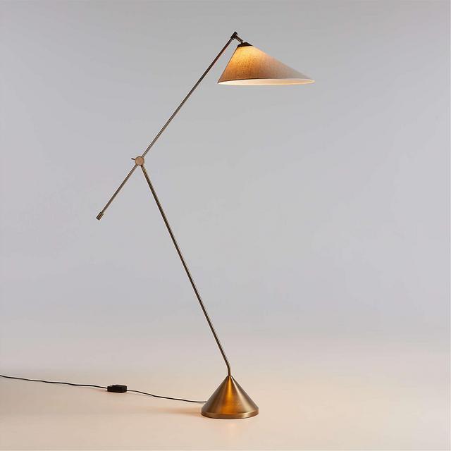 Avant Metal Articulating Floor Lamp with Fabric Shade