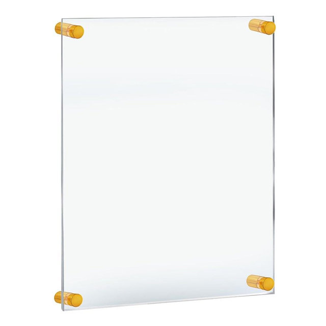 Azar Displays 105528-GLD Acrylic Floating Double Panel Wall Frame,17" x 22" Graphic Size, Overall Frame Size: 21" x 26", Gold
