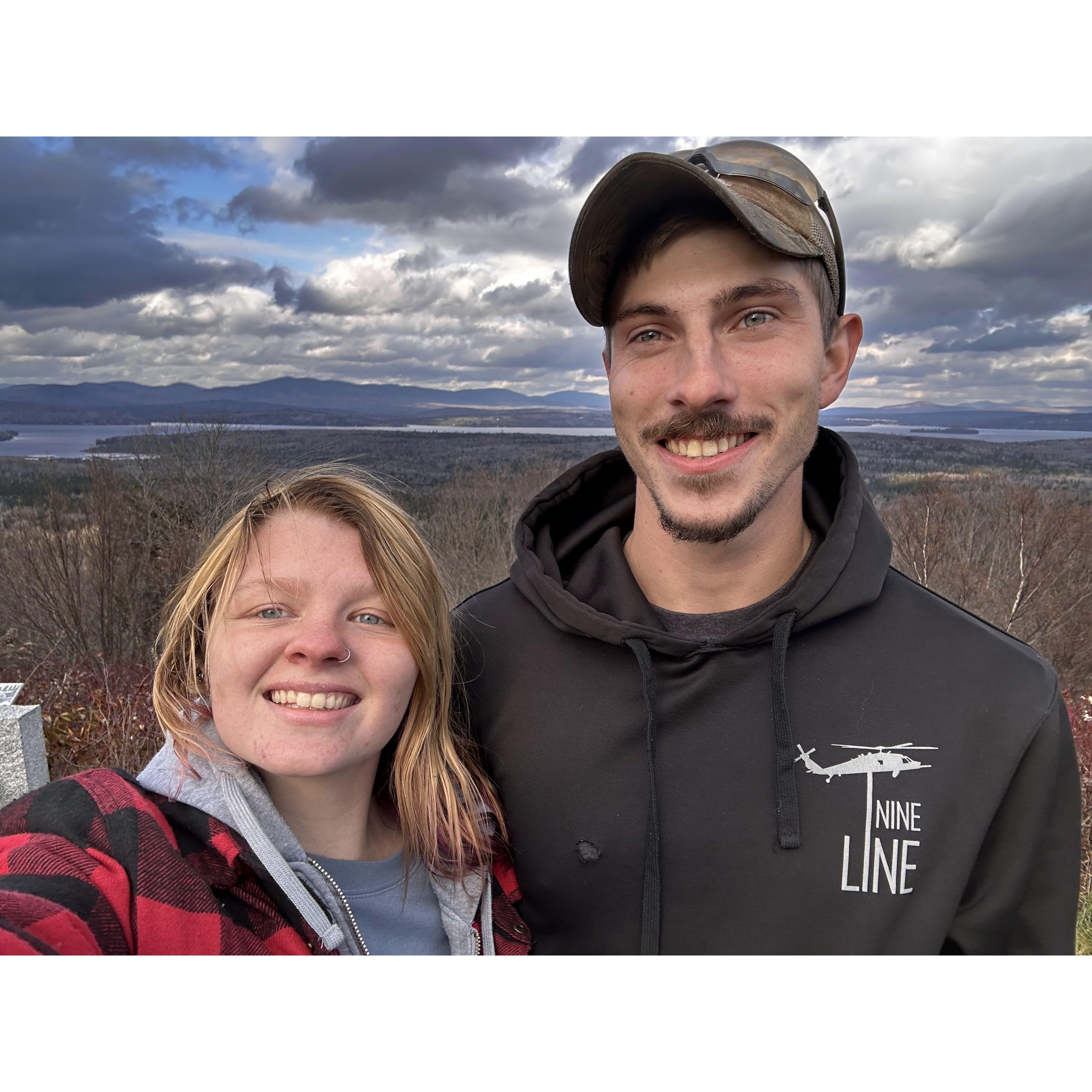 November 5, 2023 - I took Josh off grid for his 26th birthday. We got lost on a logging path and somehow wound up at Rangeley Lake?