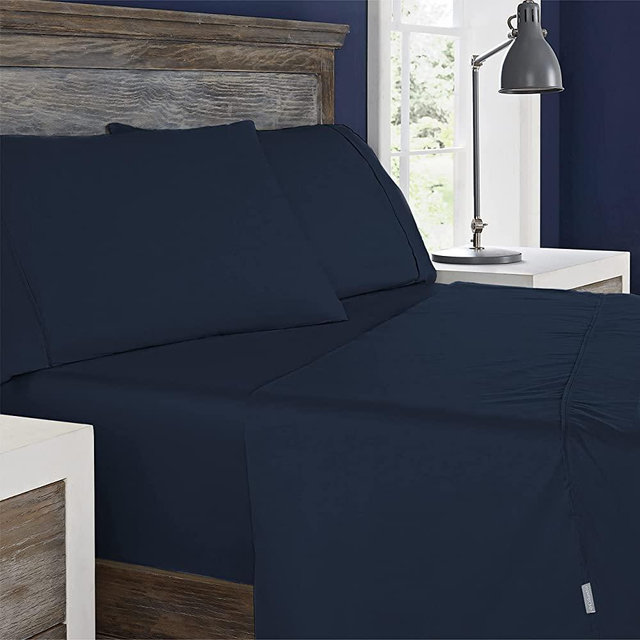 Columbia Omni Freeze Super Soft Breathable, Moisture-Wicking, Cooling Sateen Flat Sheet, Fitted Sheet, and Pillow Case Set, Luxury 4 Piece Nocturnal King Bedsheets Set
