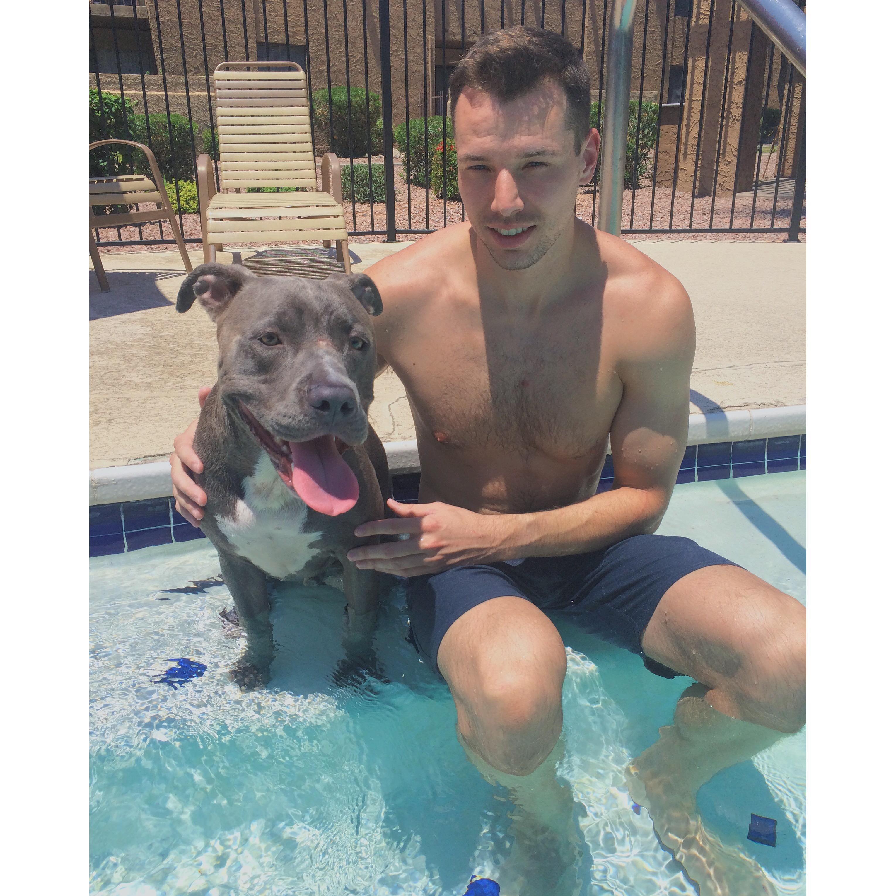 Asher pups first swim lesson- July 30th 2016