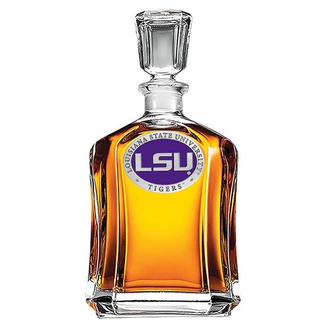 Heritage Pewter LSU Capitol Decanter | 24 OZ Whiskey Decanter for Liquor with Airtight Stopper | Expertly Crafted Pewter Glass Clear
