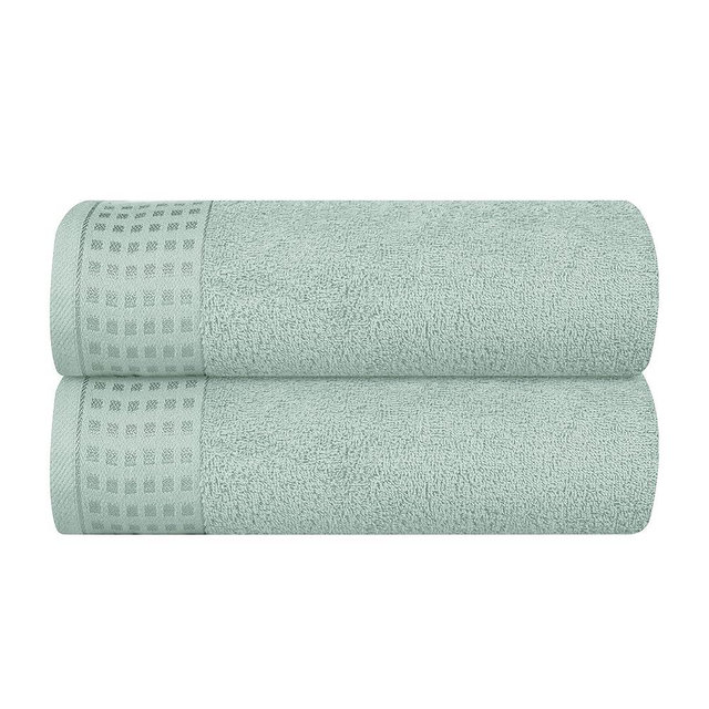 GLAMBURG 100% Cotton 2 Pack Oversized Bath Towel Set 28x55 Inches, Ultra Soft Highly Absorbant Compact Quickdry & Lightweight Large Bath Towels, Ideal for Gym Travel Camp Pool - Sea Green