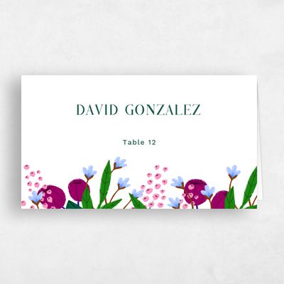 White Maximalist Wedding Place Card - Ybel
