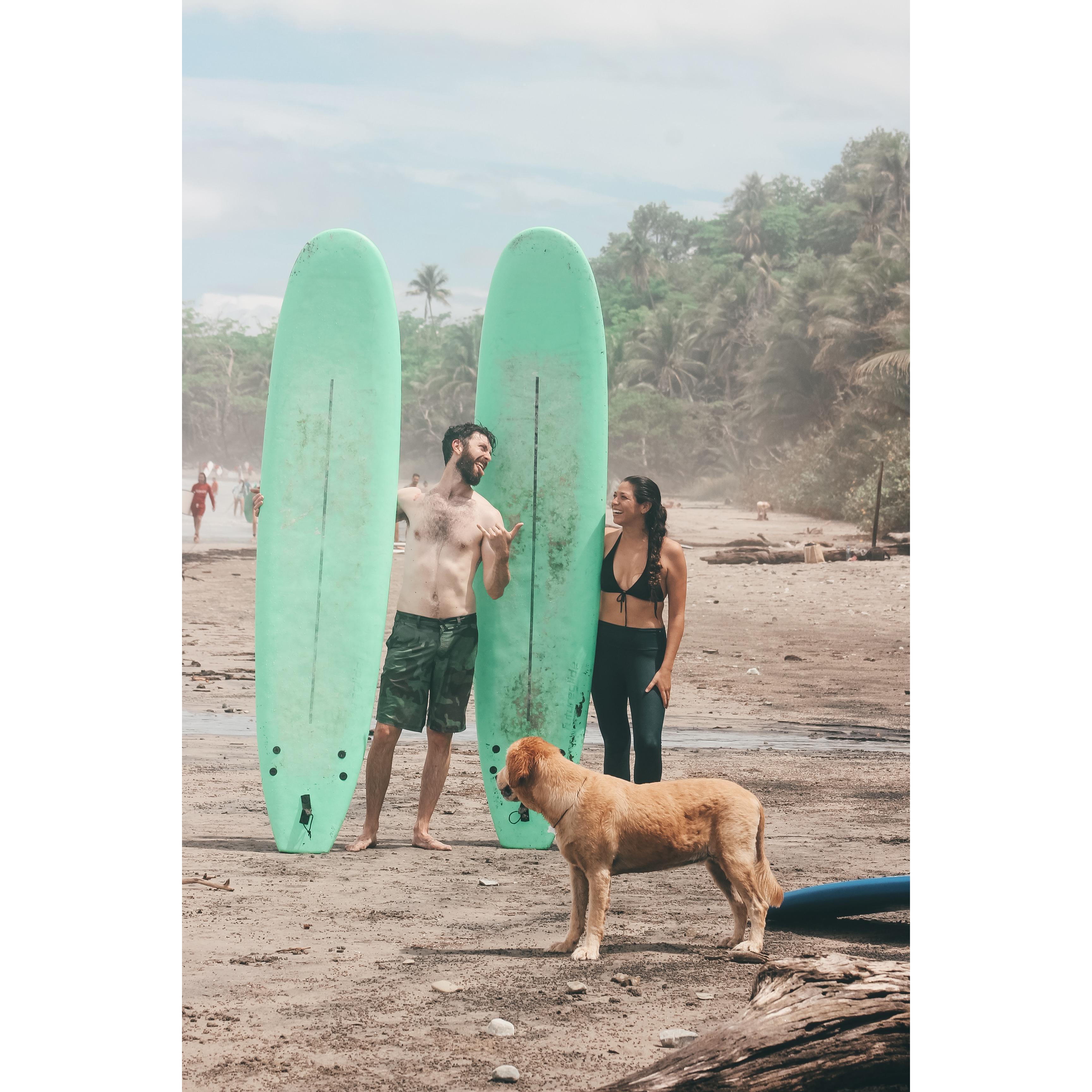 Surfing in Costa Rica.