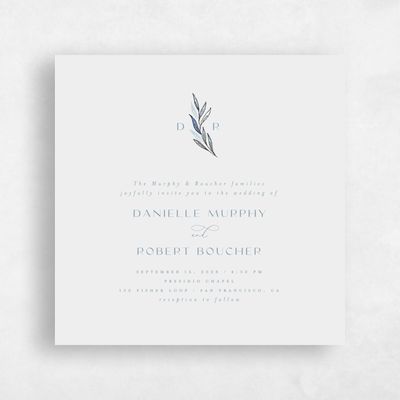 Baby Blue Wedding Invitation - Bruges Classic