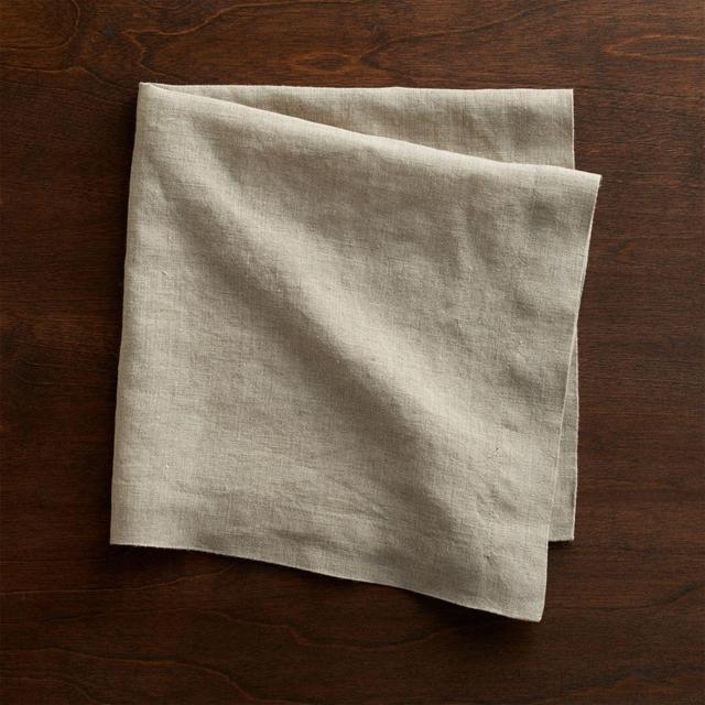 Marin Dark Natural Linen Napkins, Set of 8