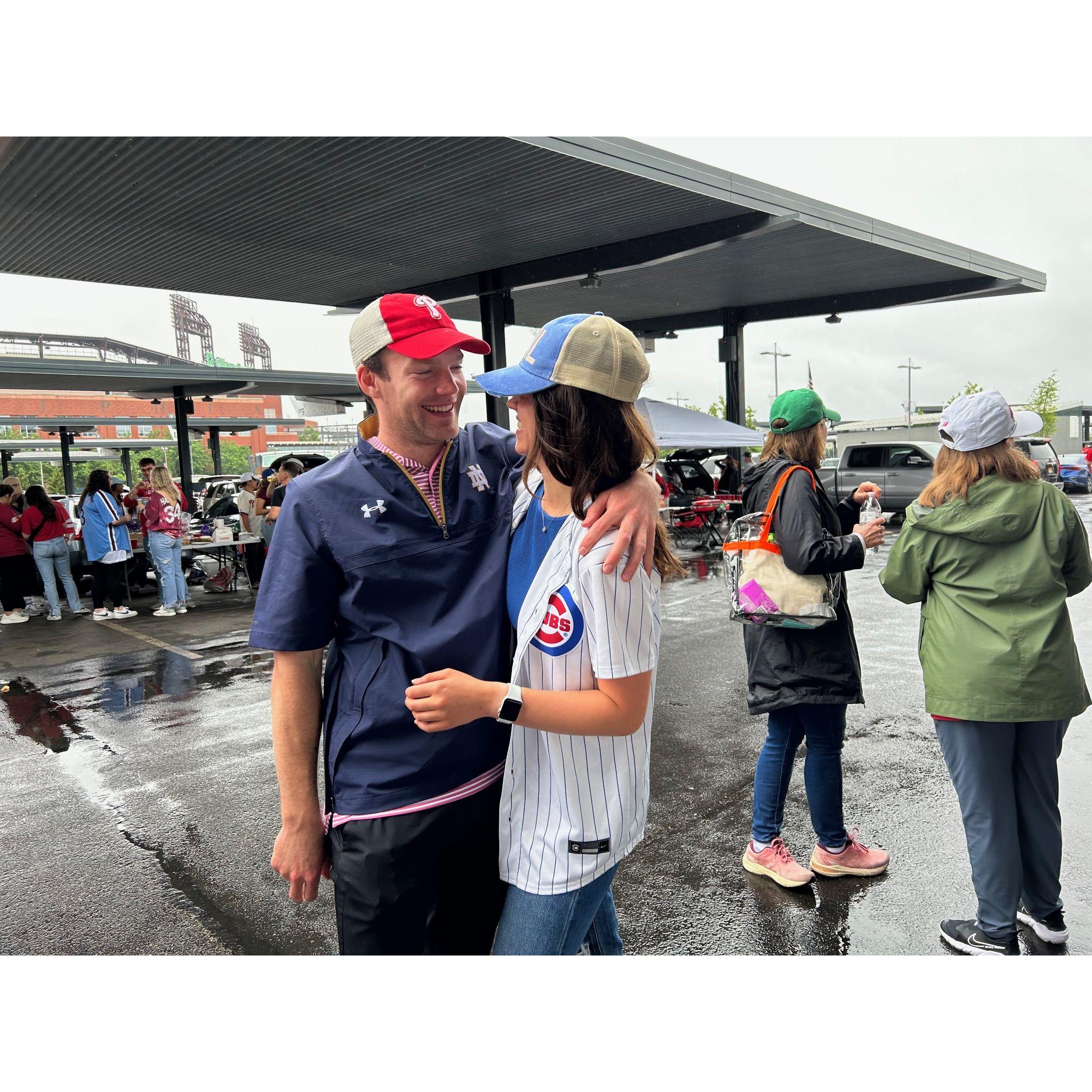 We first met at a Phillies game. Phillies and Cubs forever in our hearts