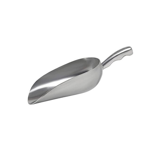 Cast Aluminum Utility Scoop - 12 oz. - Round Bottom, ice scoop For Multi-Purpose Use, With Finger Groove Handle (12 oz.)