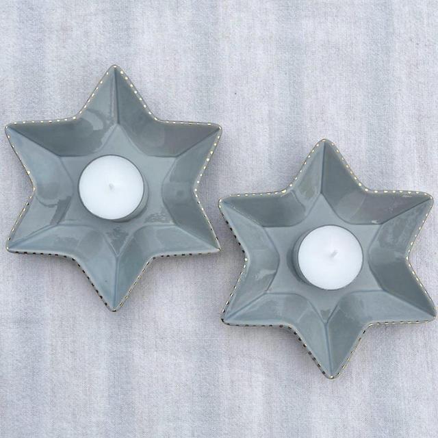 Star of David Tea Light Candleholders by Nina Keramik