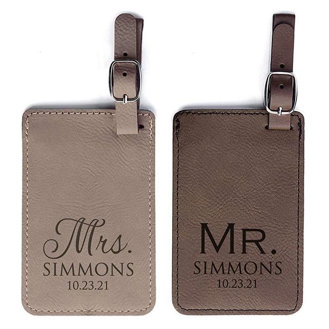 Pair (2) Personalized Mr & Mrs Luggage Tags