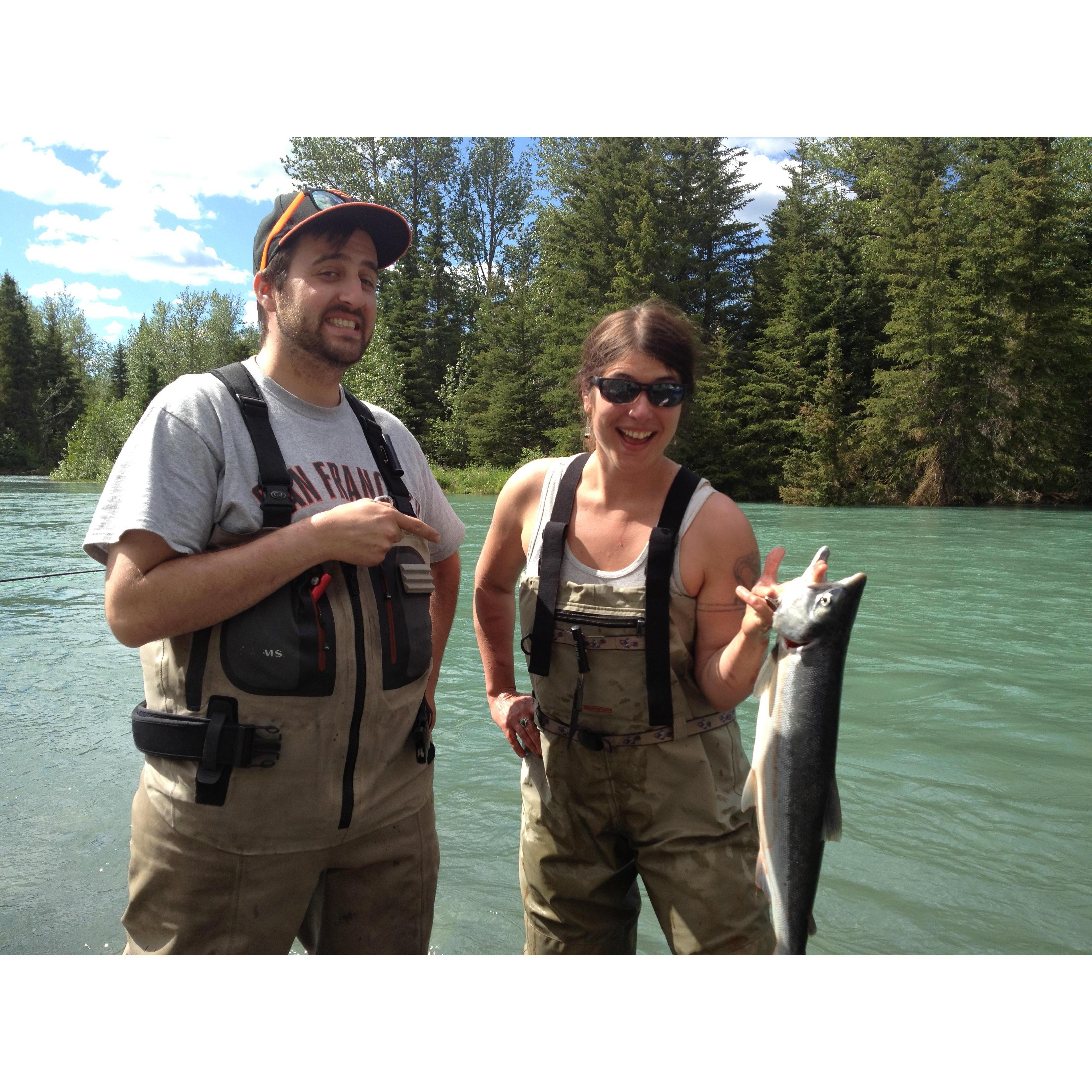 Fishin' on the Kenai in Cooper Landing Alaska.