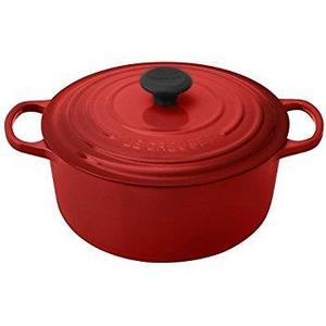 Le Creuset Signature Enameled Cast-Iron 5-1/2-Quart Round French (Dutch) Oven, Cerise (Cherry Red)