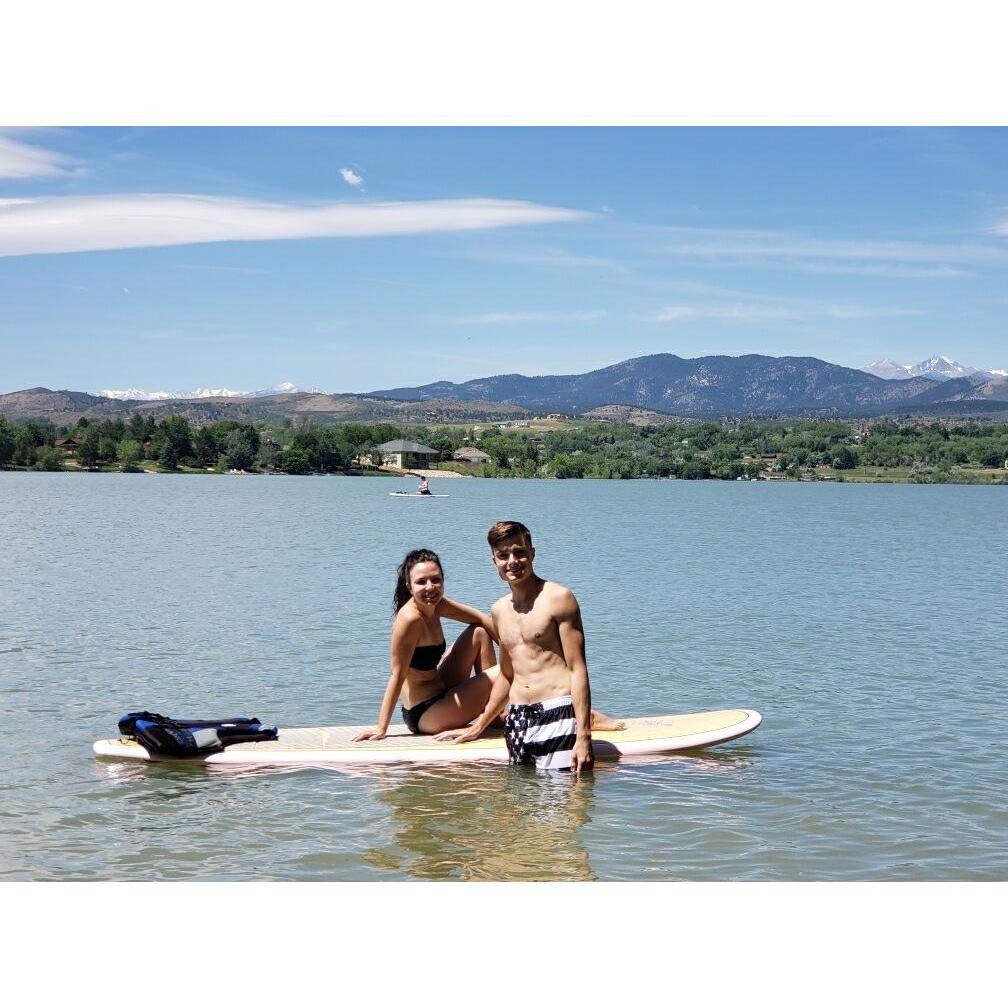 Paddle boarding on the lake