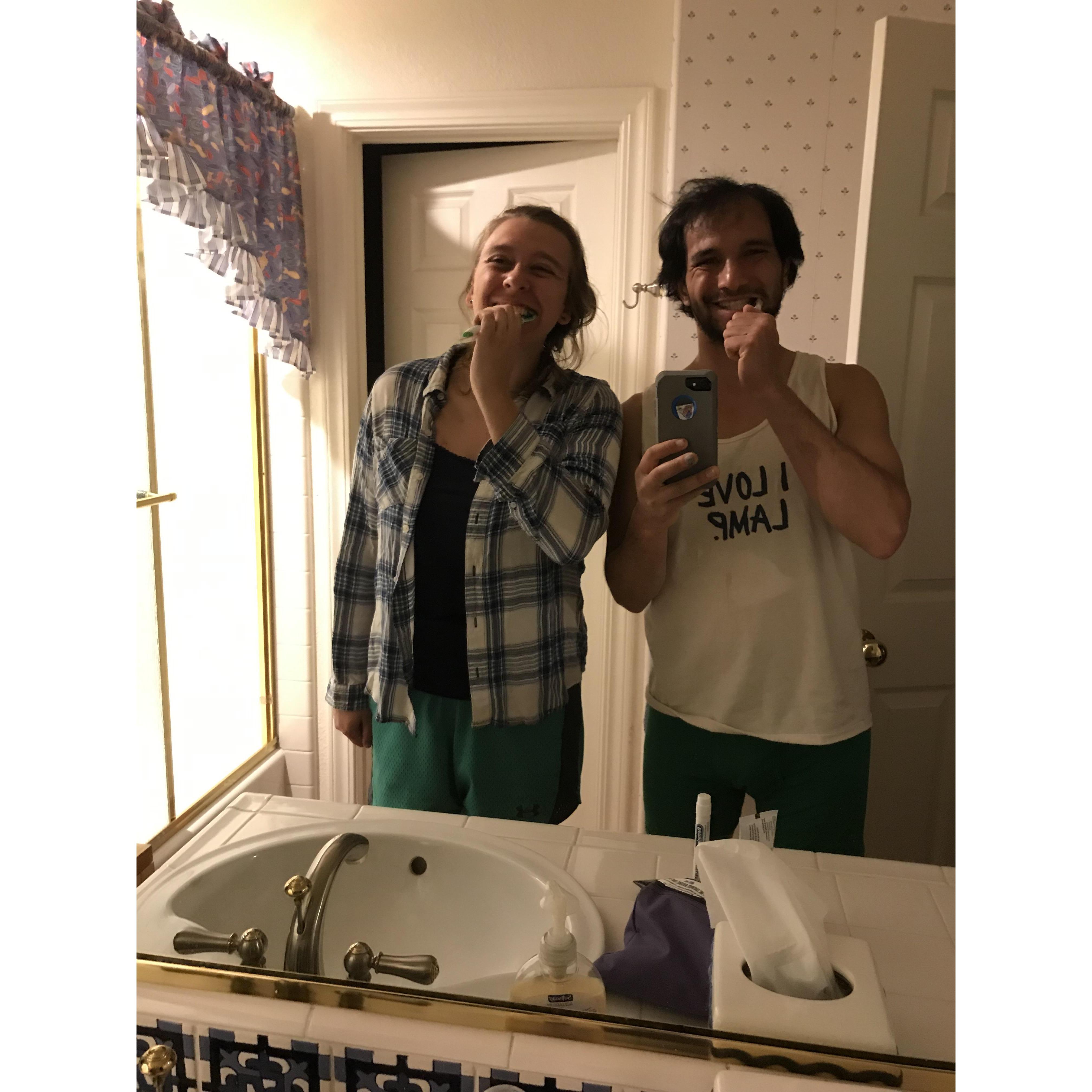 April 2020: Brushing our teeth in Sacramento