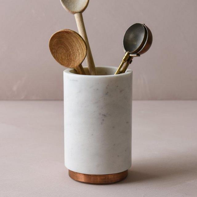 Copper & Marble Utensil Holder