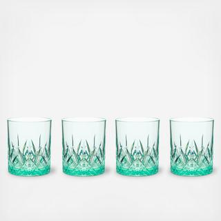 Aurora Tritan Plastic Double Old Fashioned Tumbler, Set of 4