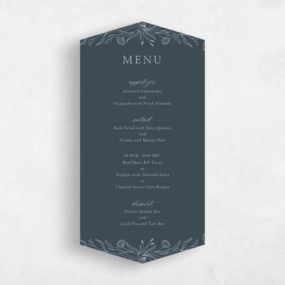 Blue Diamond Wedding Menu - Vanora