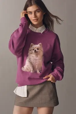 By Anthropologie Pomeranian Pullover Sweatshirt