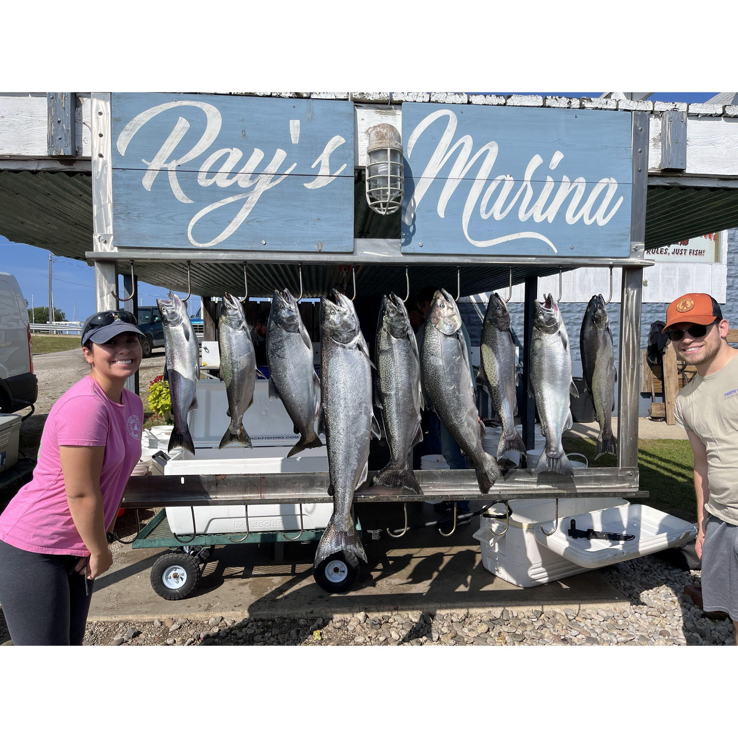 Our first Salmon fishing charter! The big fish in the middle was 21 pounds!