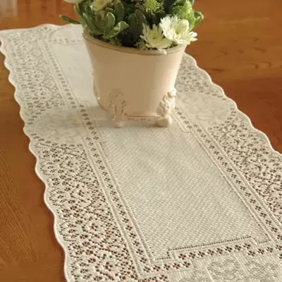 Heritage Lace® Canterbury Classic 72-Inch Table Runner in White