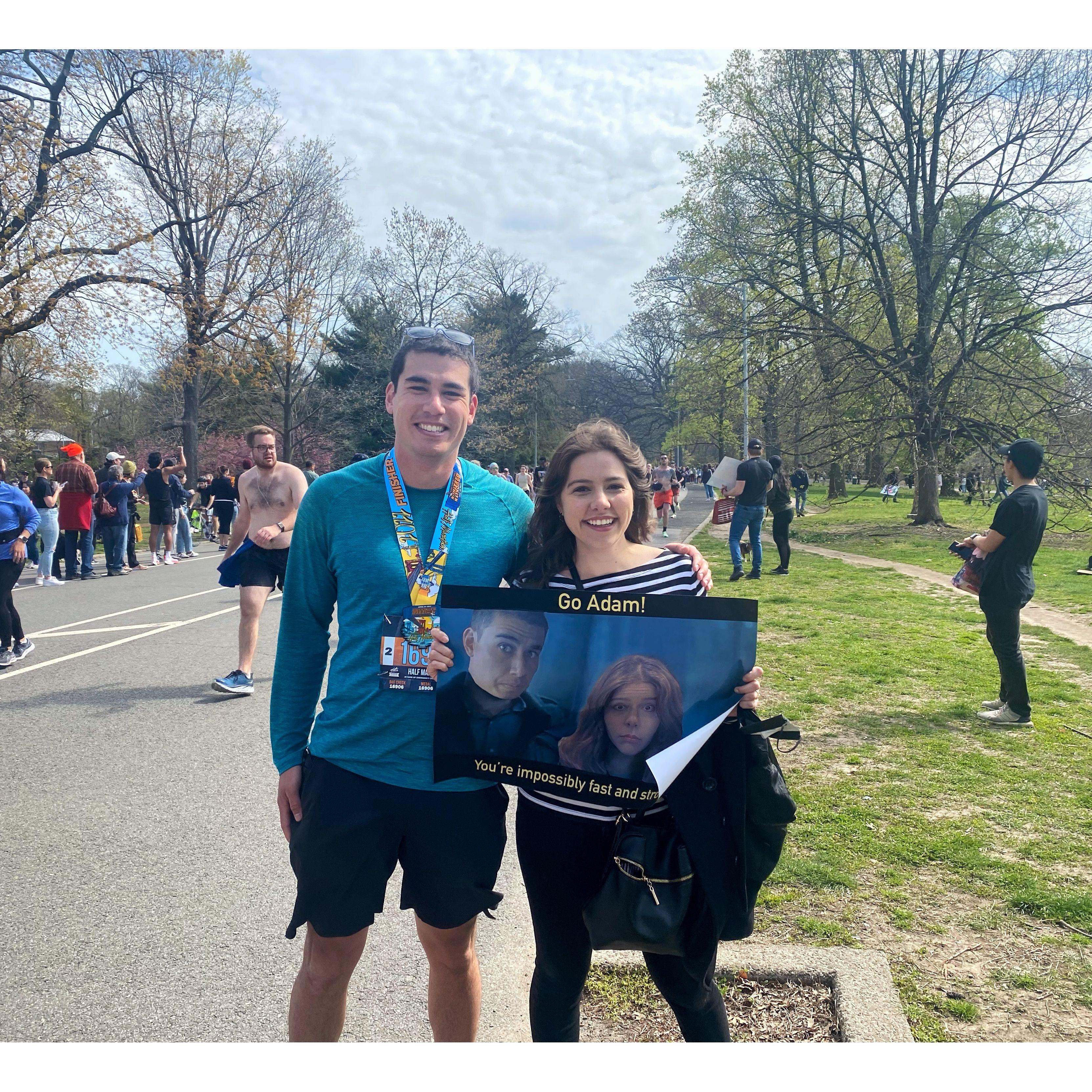 Adam ran a half marathon!