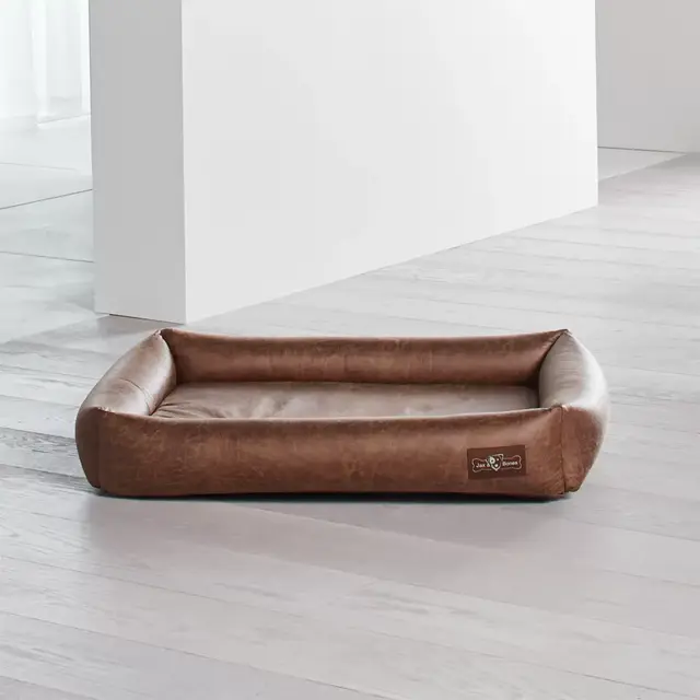 Cuddler Faux Leather Vintage Microfoam Medium Dog Bed