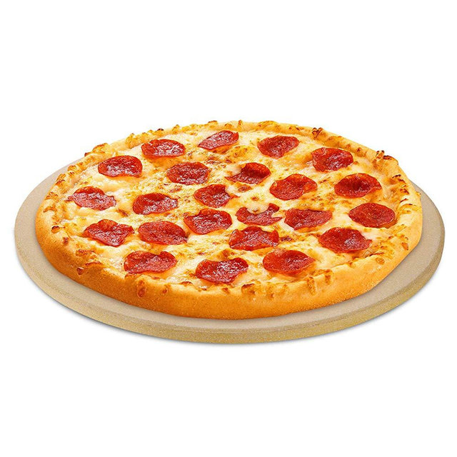 Unicook 12 Inch Round Pizza Stone, Heavy Duty Ceramic Pizza Grilling Stone, Baking Stone for RV Oven, Grill and Toaster Oven, Ideal for Baking Crisp Crust Pizza, Bread, Cookies and More