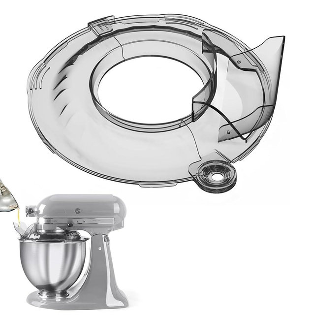 Pouring Shield for KitchenAid Tilt Head 4.5-5QT Stainless Steel (Only),Safety Pouring Shield,Splatter Guard for kitchenaid mixer bowl,Kitchen Aid Stand Mixers (Transparent Grey, for 4.5-5 QT)