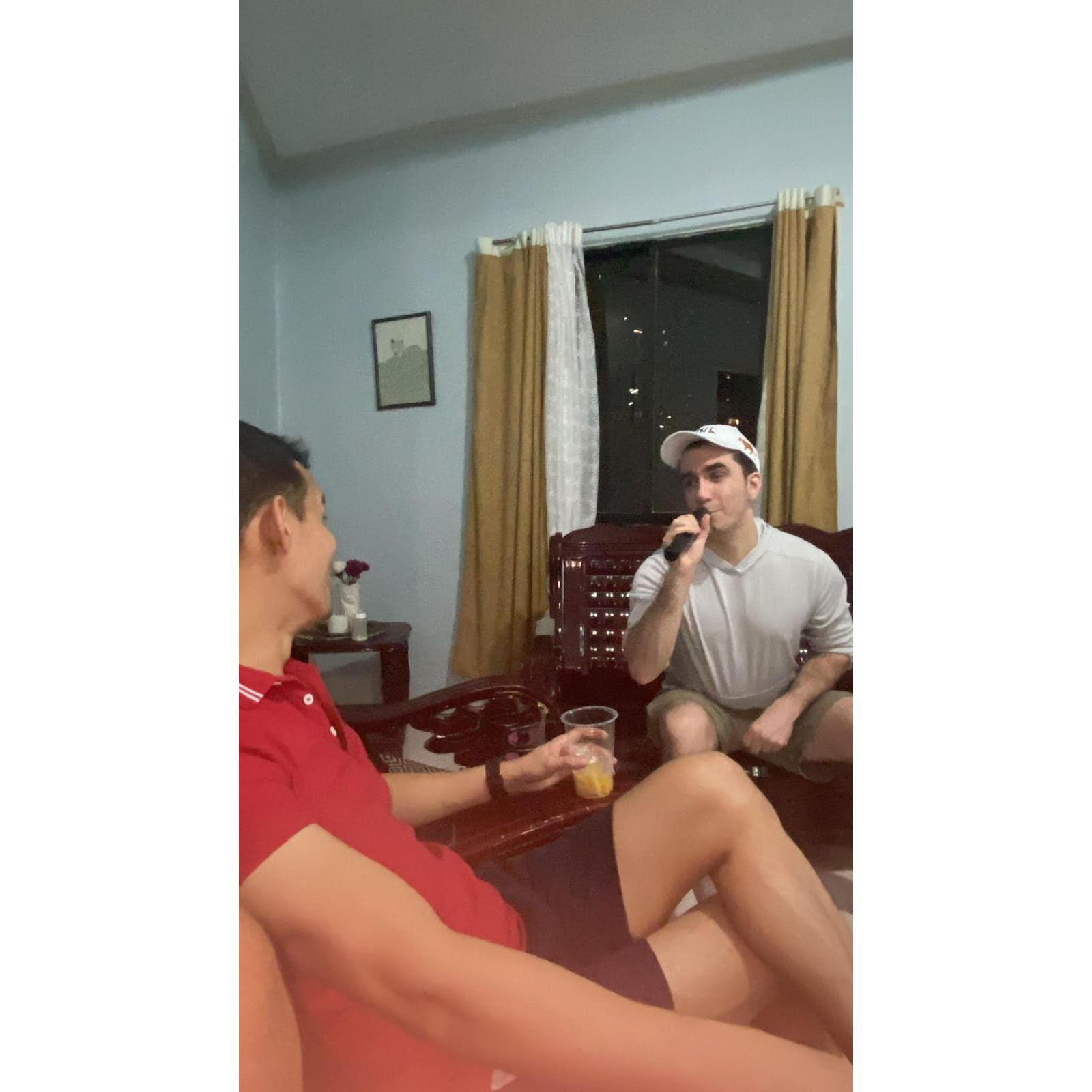 Alex serenading Mark