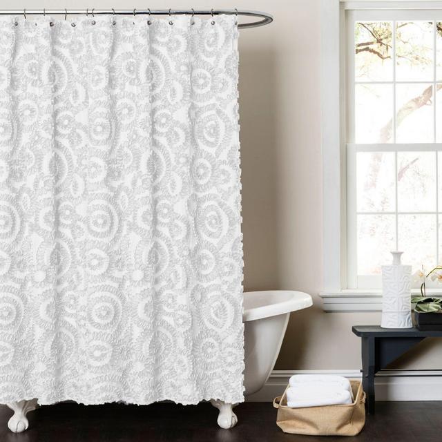 Keila 72-Inch x 72-Inch Shower Curtain in White